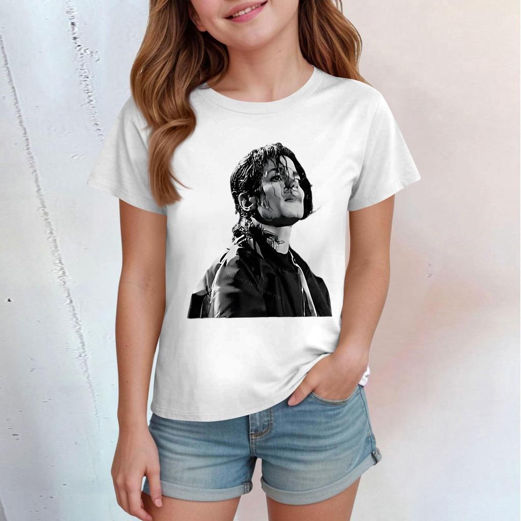 Kids Print Round Neck Short Sleeve Casual T-shirt