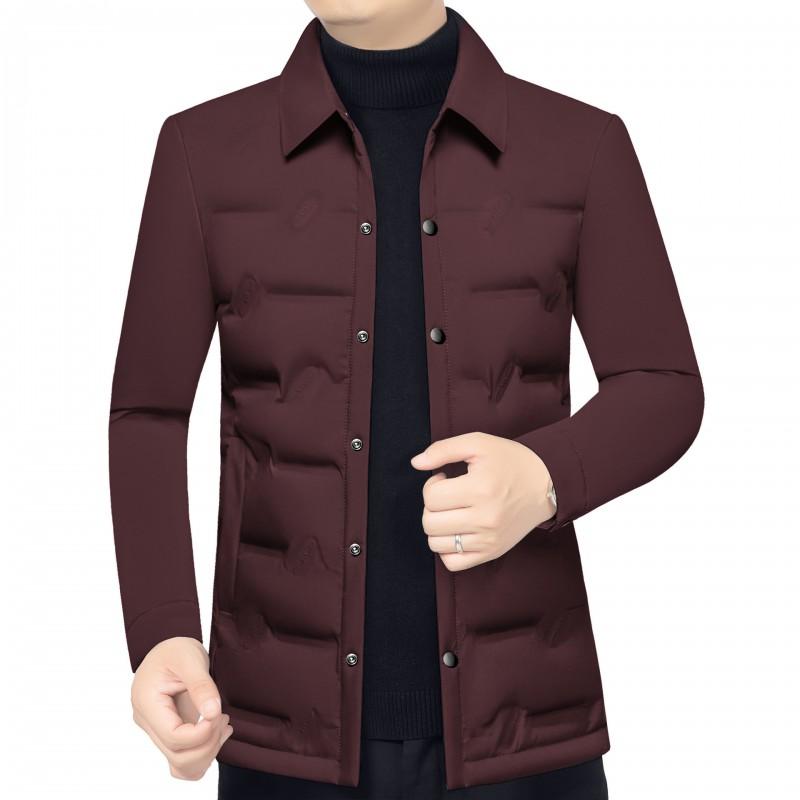 Mens Short Down Jacket Winter Warm Slim Fit Casual Outerwear Middle-Aged Men