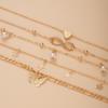 5 Stück Boho Sommer Strand 8 Unendlichkeit Charme Fußkettchen Set Damen Kette am Bein Perle Schmetterling Stern Herz Anhänger Fußkettchen Vintage Schmuck