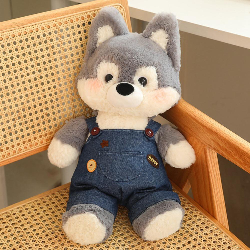 Cartoon Running Wolf Plush Toy Fluffy Animal Plushies Dolls Cartoon Stuffed Animals  Kids Toys