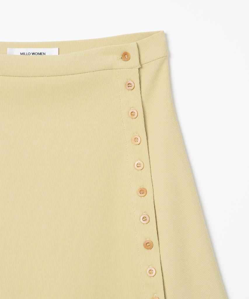 Milo Woman Ribbed Button Mini Skirt [Lemon Yellow]