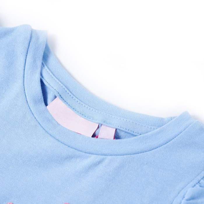Children's T-shirt with Ruffle Sleeves Light Blue 92/104/116/128/140