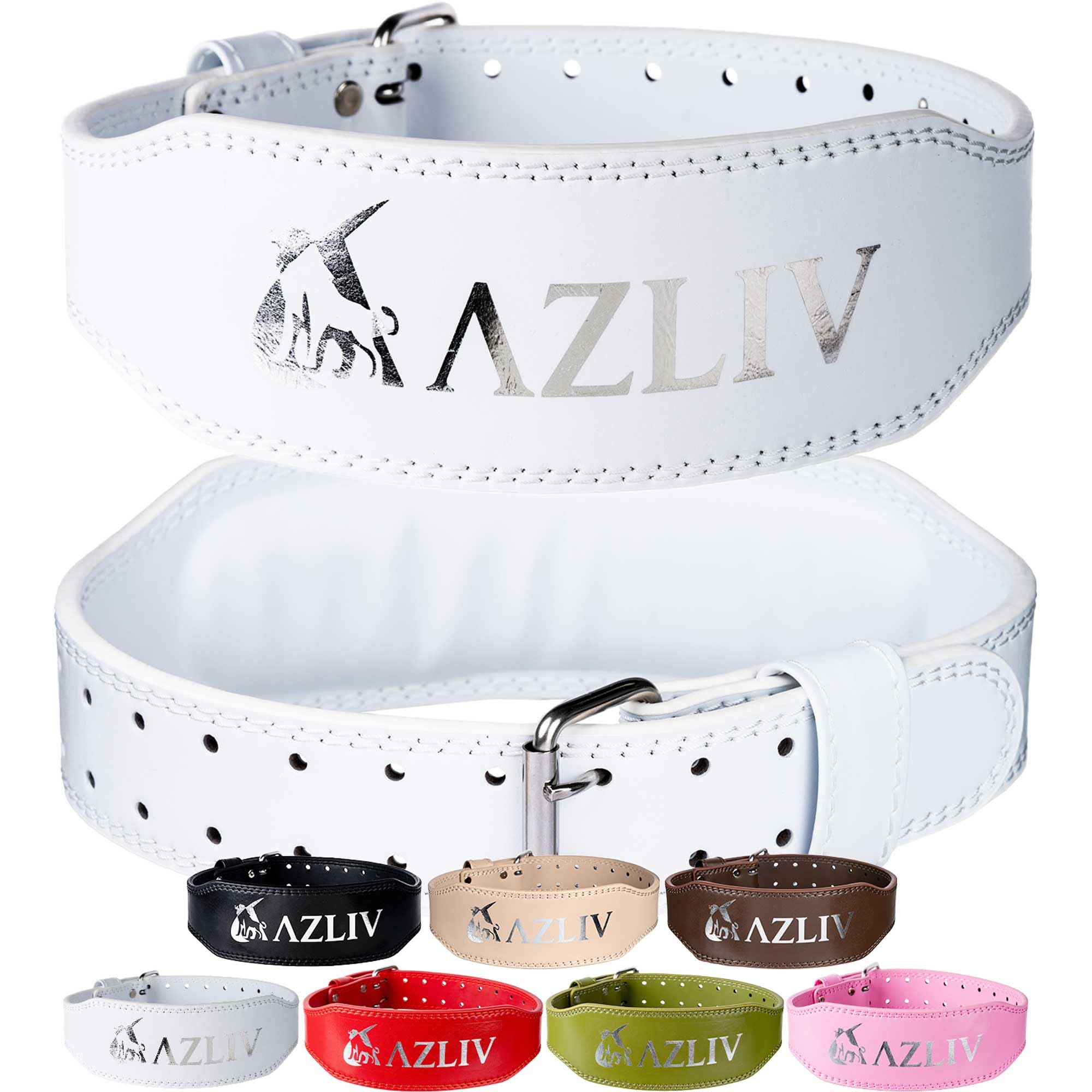 

AZLIV AZ7 Training Belt Waist Sizes Strength Training MF Soft [Fits 53-110cm] Belt, Leather, Heavy-Duty, Lightweight, (White, Medium) белый