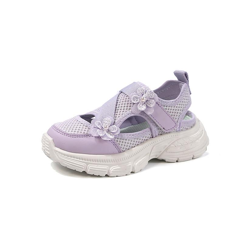 Flickors Prinsesskor Godisfärg Söt Blomma Barn Sport Sandaler Uthålad Andningsbar 2025 Sommar Nya Barn Fritidsskor