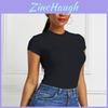 Elegant Womens T Shirt With Splicing Design For Casual Office Wear