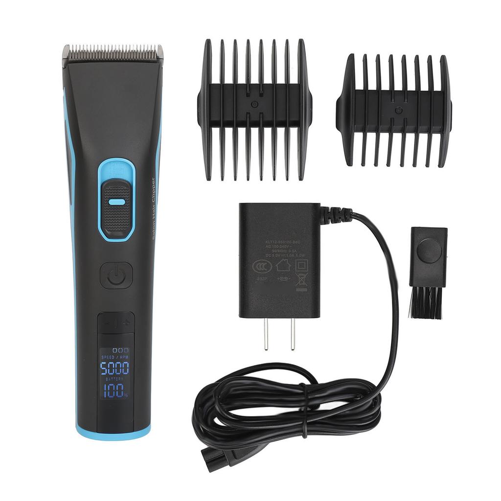 Elektrischer Haartrimmer LCD-Display Akku-Haarschneider mit 2 Führungskämmen