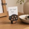No Scratch Photo Holder Wooden Mushroom Place Card Holder, Mini Hedgehog Table Number Solid Wood Clip Farmhouse Note Picture for Home Office Shape