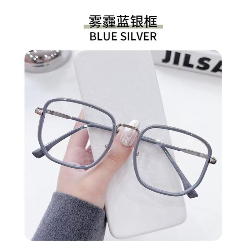 3PCS Retro Fashion Polygonal Anti-Blu-Ray Glasses Women Men Computer Anti-Radiation Glasses Interchangeable Lens