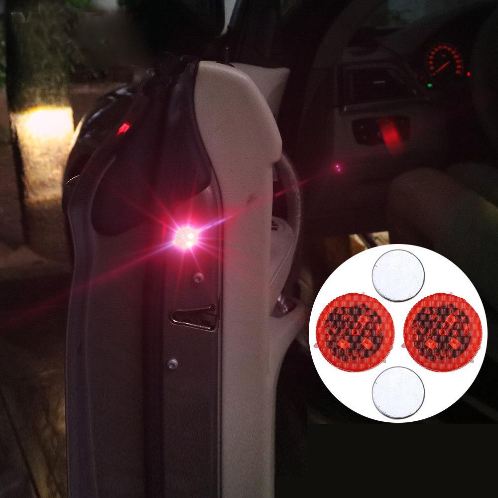 2*Universal Car Door 3LED Opened Warning Flash Light Kit Wireless Anti-collid