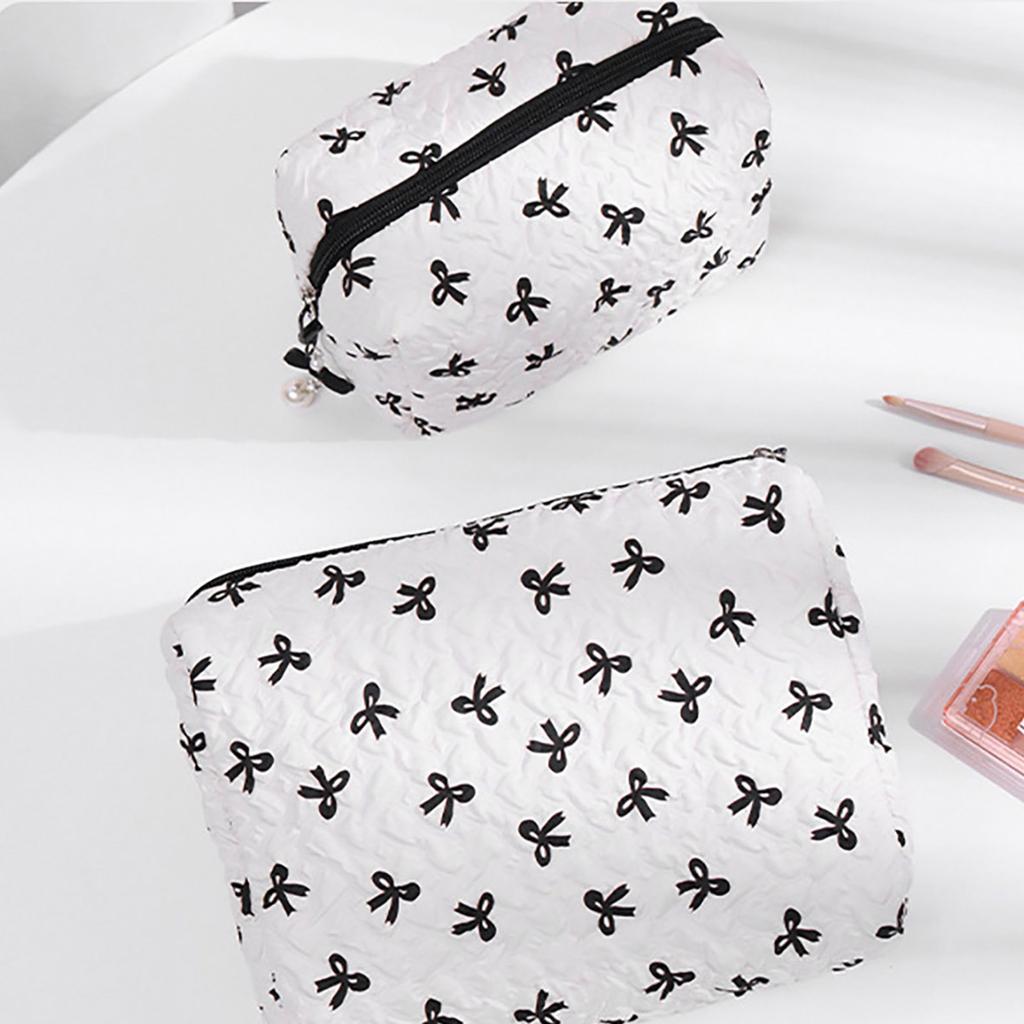 Reise-Make-up-Tasche, Kosmetiktasche, große Kapazität, Hautpflege-Organizer, schöne Schleifen, Make-up-Aufbewahrungstasche, ästhetischer Kulturbeutel