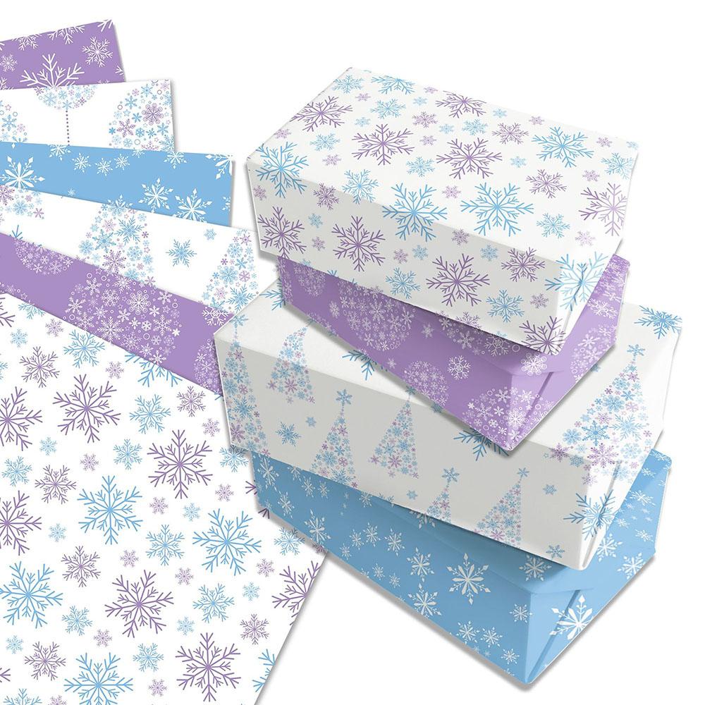 Schneeflocken Geschenkpapier Weihnachten Weihnachtsgeschenkpapier Geschenkverpackungspapier Bunt Für Weihnachtsgeschenk Feiertagsverpackung