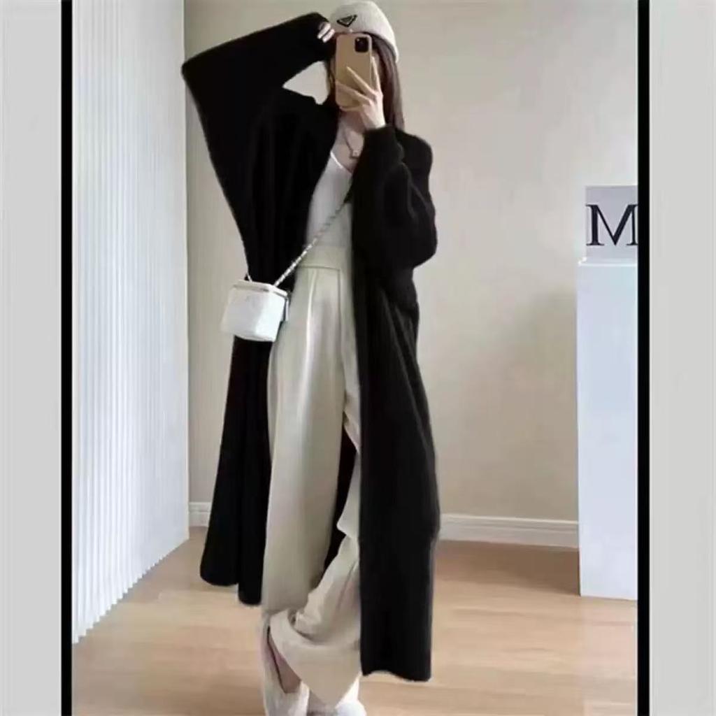 Autumn Winter Cardigan Sweater Women Mid-length Buttons Sexy Slim Imitation Mink Knitted Cardigan Jacket Female Sweater