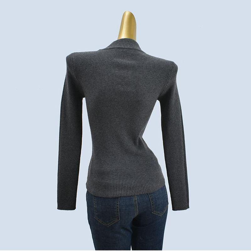 Soft Glutinous Knitted Half-high Collar Bottoming Shirt Sweater Women Autumn and Winter Simple Temperament Inner Wear Slim Fit Warm Long Sleeve Top