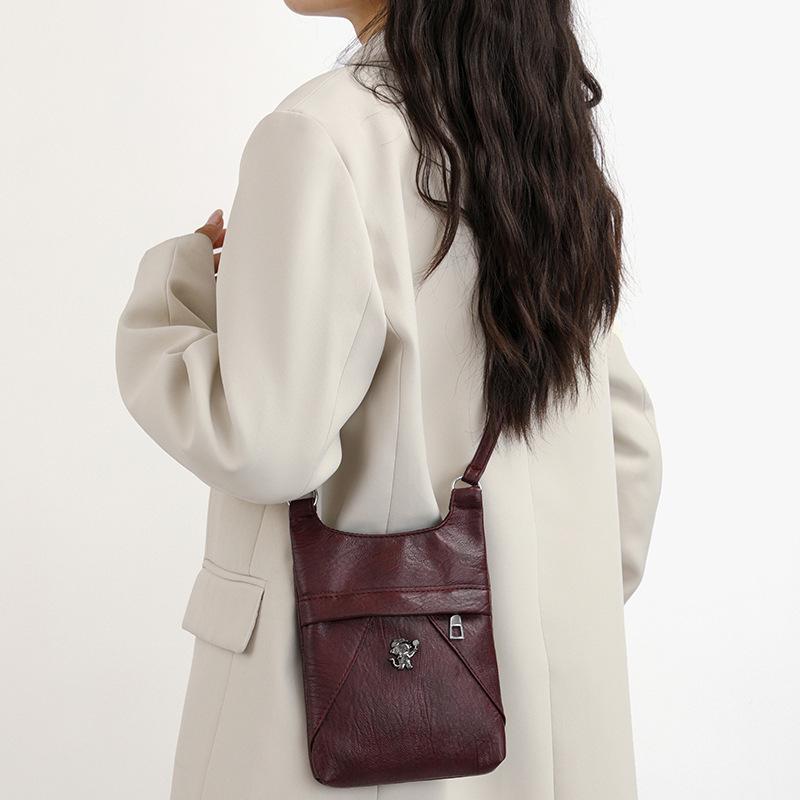 

Текстурированная многослойная сумка, Универсальная сумка через плечо, Сумка кросс-боди, Женская маленькая сумка, Сумка для мамы бордовый