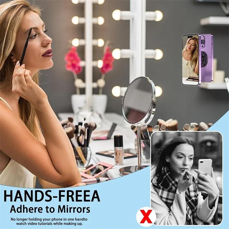 Strong Magnetic Hands Free Silicone Suction Cup Phone Grip Holder for Magsafe Universal Selfies Videos Mac Safe Lazy Mount Stand