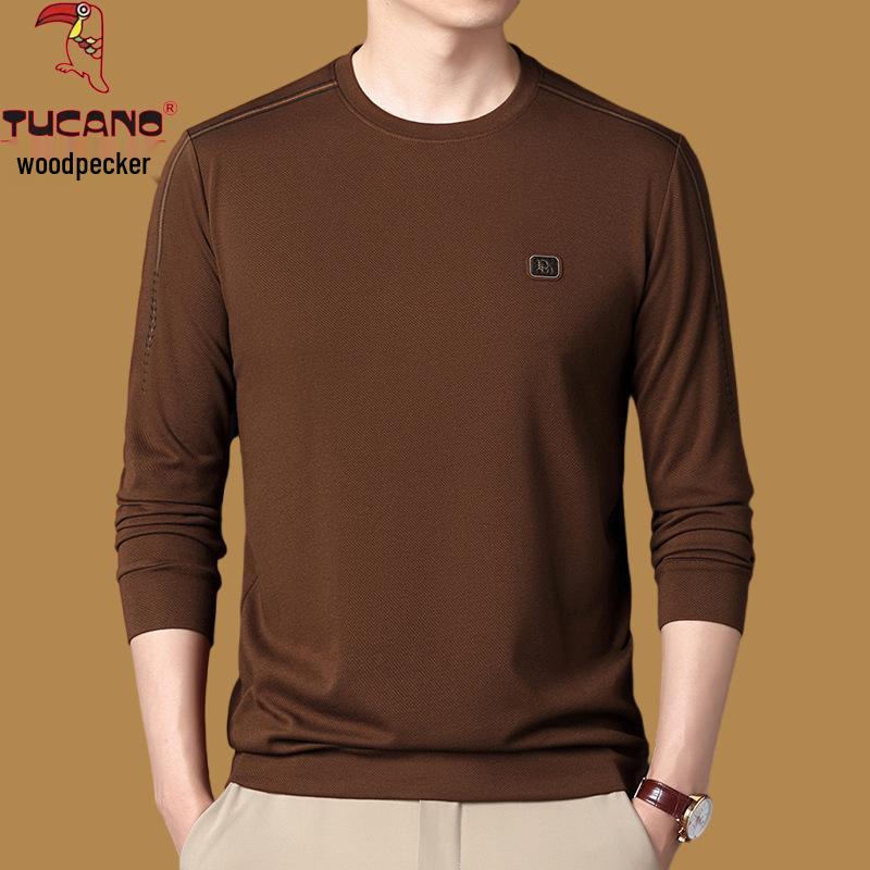 Woodpecker Men's Autumn Long Sleeve Round Neck Casual Base Shirt