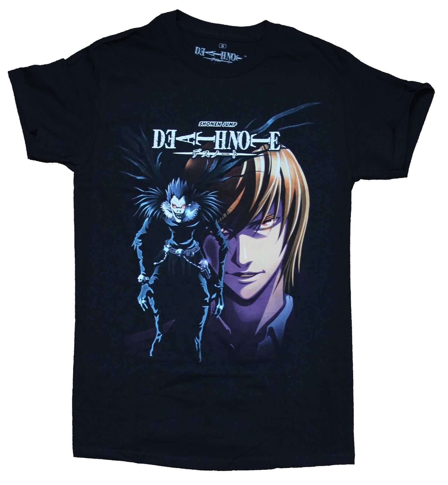Deathnote Man Adult New T-Shirt - Full Color Ryuk & Face Pic S