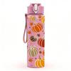 1PC Fall Pumpkin Seamless Pattern Print 750ml Color Plastic Sports Water Bottle Leakproof Flip Straw Lid Suitable for Sports Office Home Use
