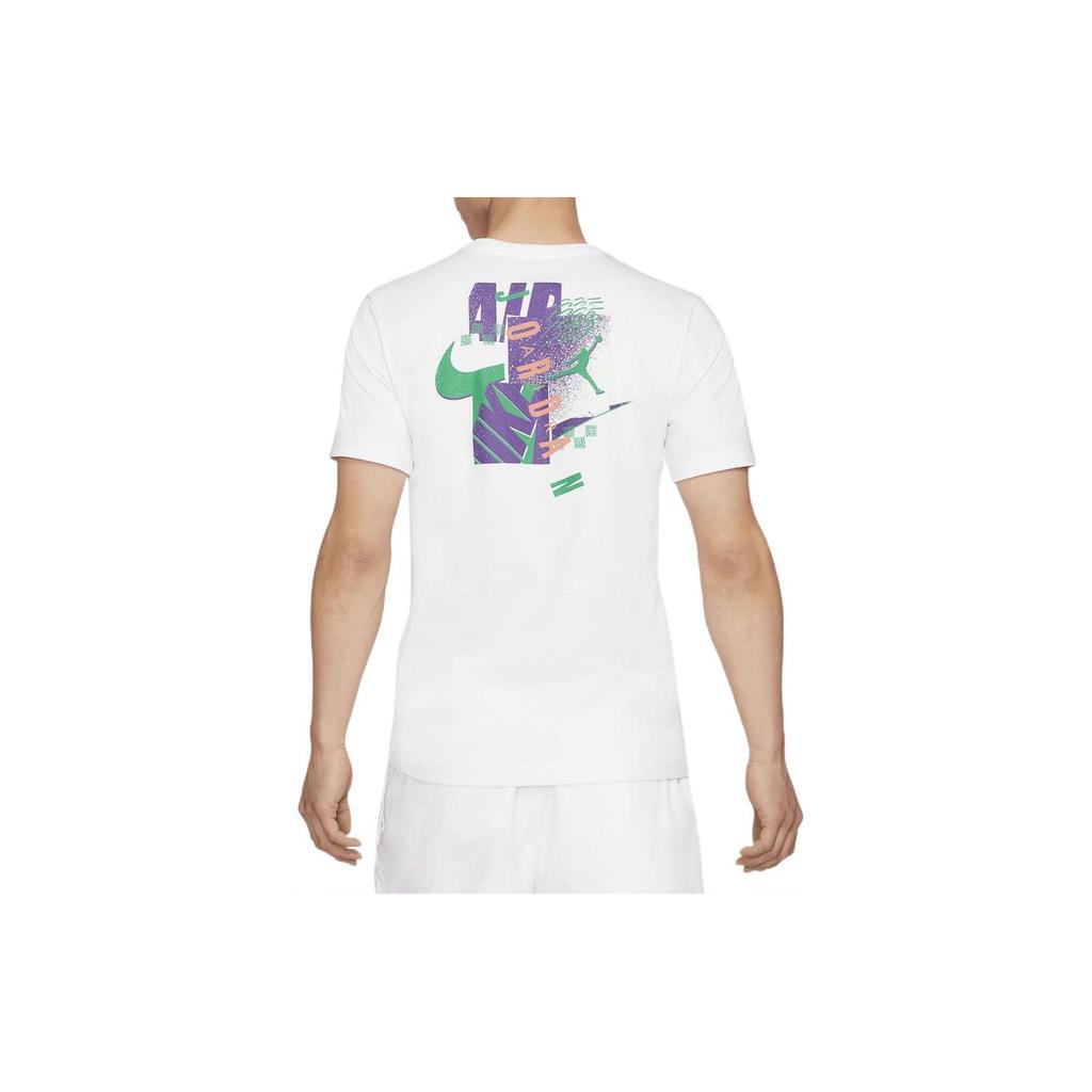 Jordan T Shirts Men's White Crew Neck Moderate Straight Fit CZ8391-100