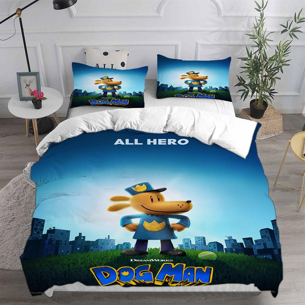 Anime Dog Man Printed Bedding Sets Quilt Bed Cover Comforter Duvet Cover Pillow Case 2-3 Pieces Sets Teenagers Children's Gifts