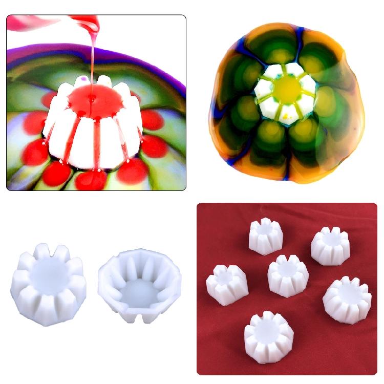 Silicone Mold Flow Painting Tools Flower Pour Cups Resin Mold DIY Drawing