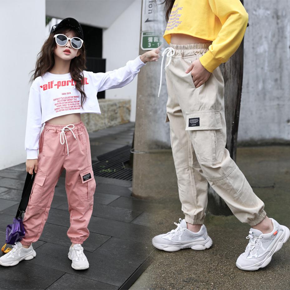 Spring and Autumn Pants Kids Girls Sport Pants Camouflage Printed Teenage Girls Cargo Pants Children Trousers Beam Foot Pants Casual Pants