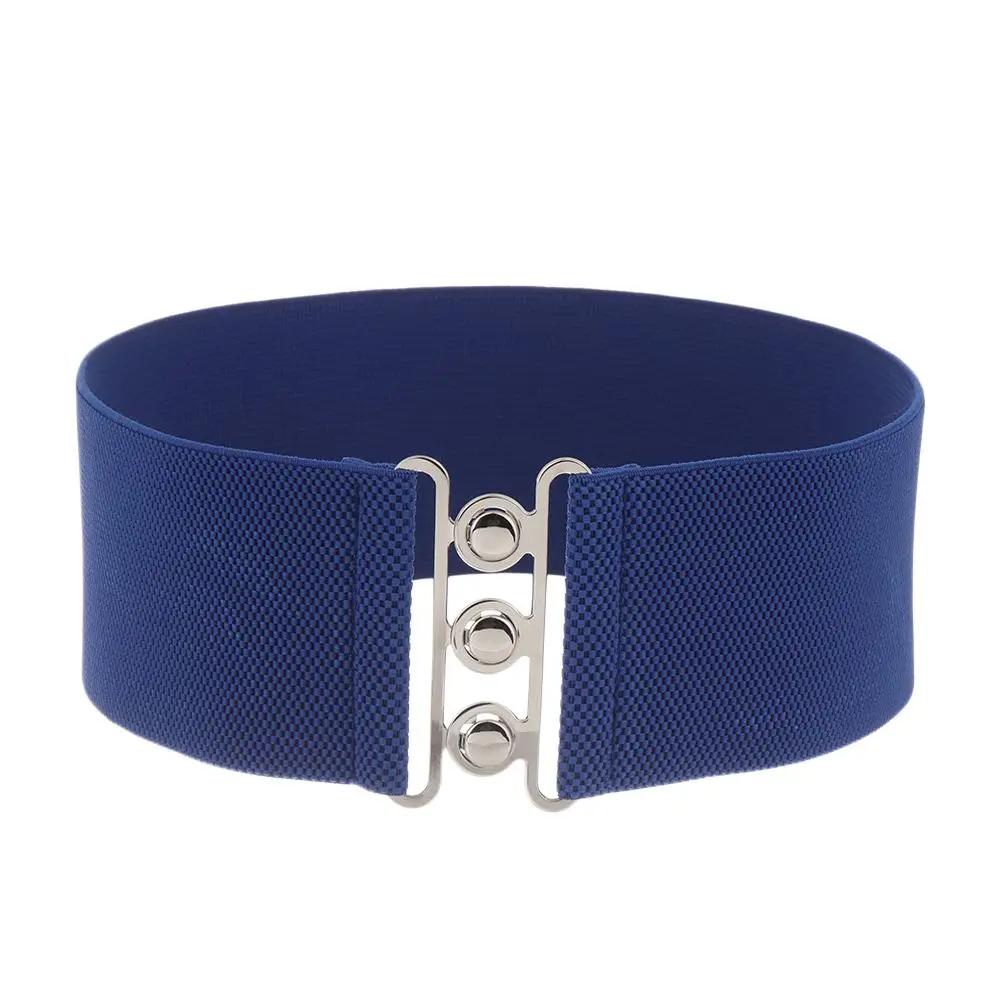 2026 New Women Fashion Wide Elastic Belt Metal Buckle Cinch Waistband Ladies Dress Waist Band Cummerbands Casual Stretch Belt