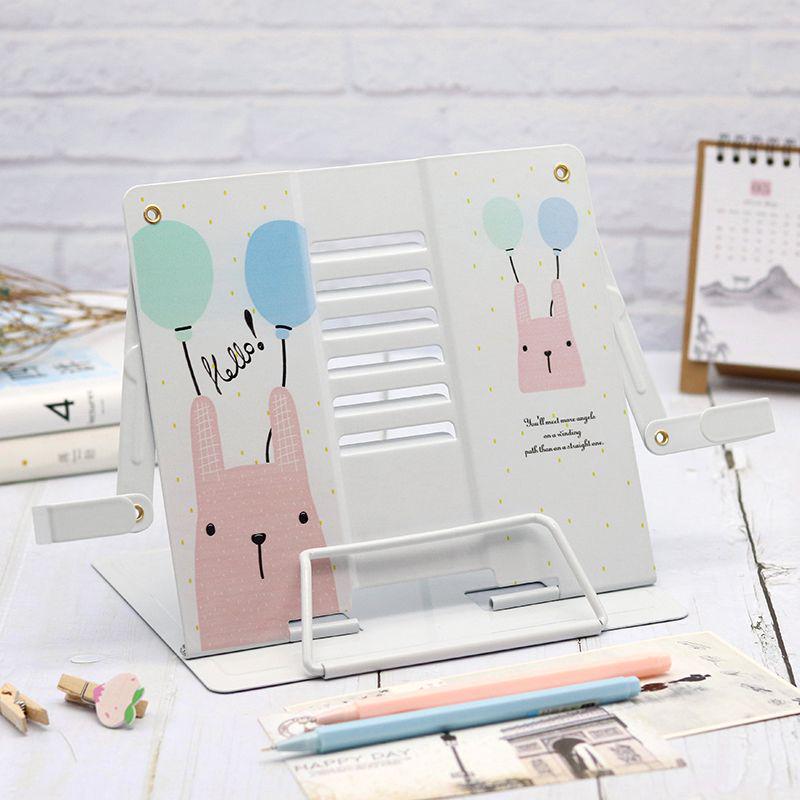 Verstellbarer Schreibtisch-Buchständer mit Buchstützen und Klemmen für Schüler