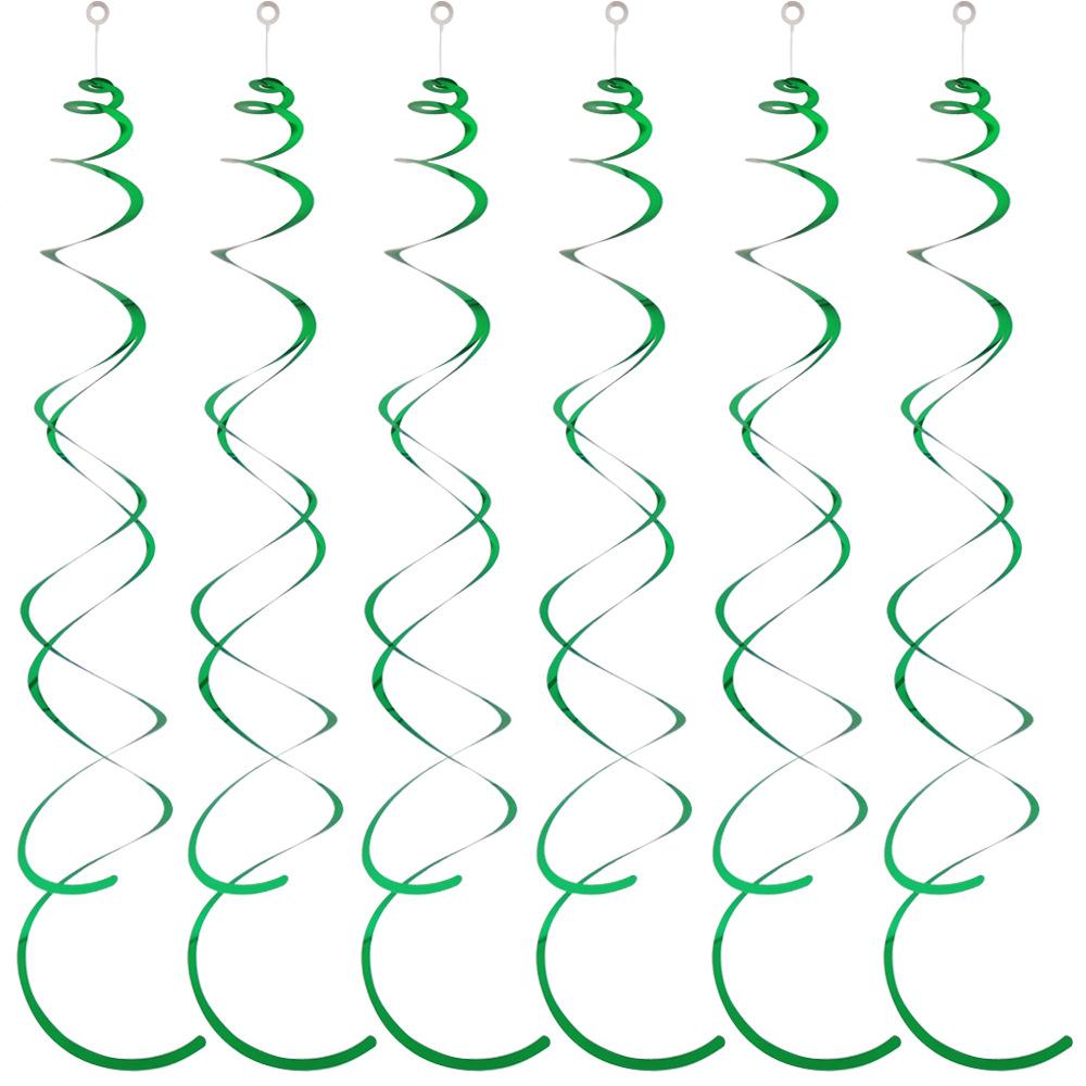 6PCS Spiral Pendant Party Streamers Hanging Plastic Streamer Spiral Pendant Twin Tail Party Ceiling Foil Swirl Decorations