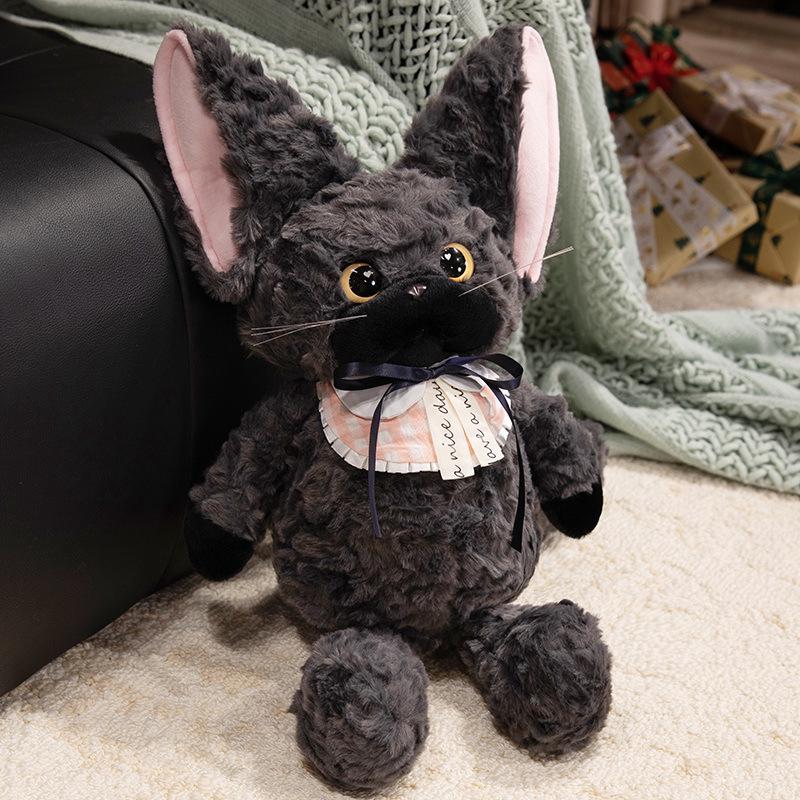 

Плюшевый котенок породы девон-рекс с галстуком-бабочкой - милая игрушка в стиле принцессы для девочек 45cm (0.25kg) чёрный