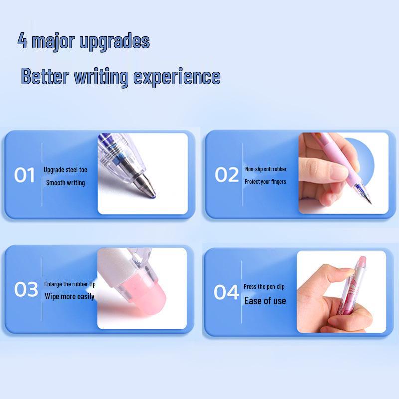 Erasable Cartoon Pens - Press-Activated Set for Students