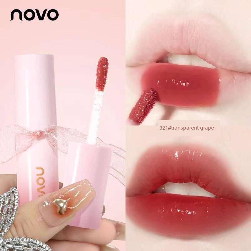 Novo Lip Gloss Mirror-Like Water-Glossy Lip Gloss Moisturizing Long-Lasting Color Moisturizing Lipstick Natural Look Whitening Affordable for Students