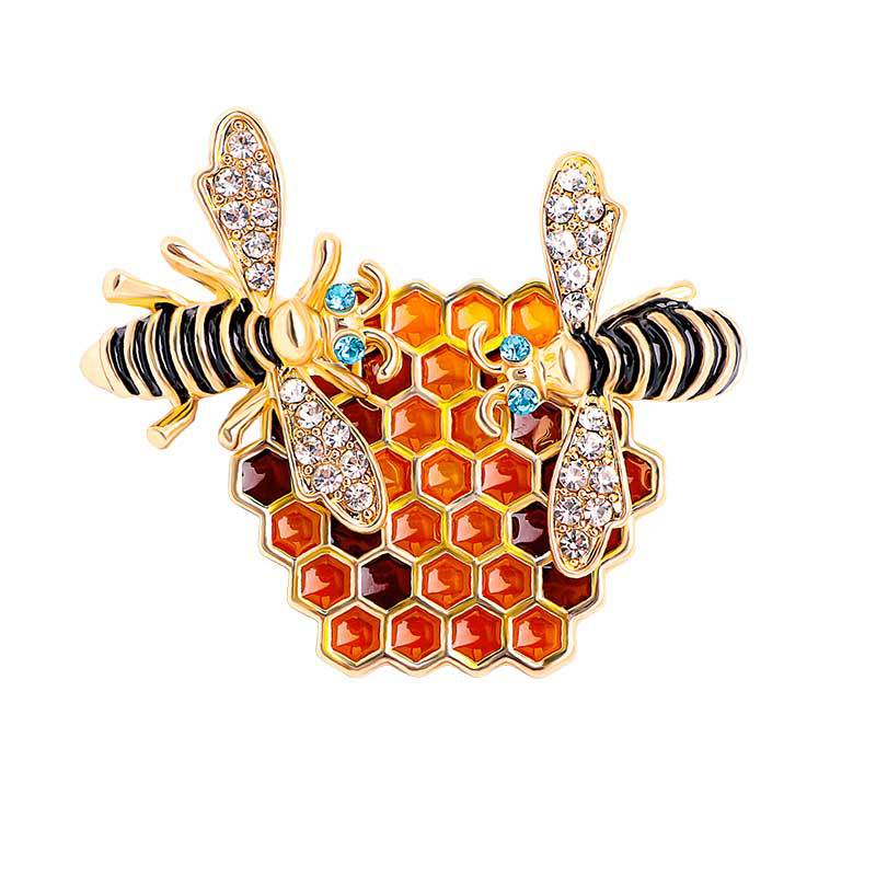 Fashion new animal bee brooch women's accessories hot-selling colored dripping bumblebee pin brooch collar pin high-end