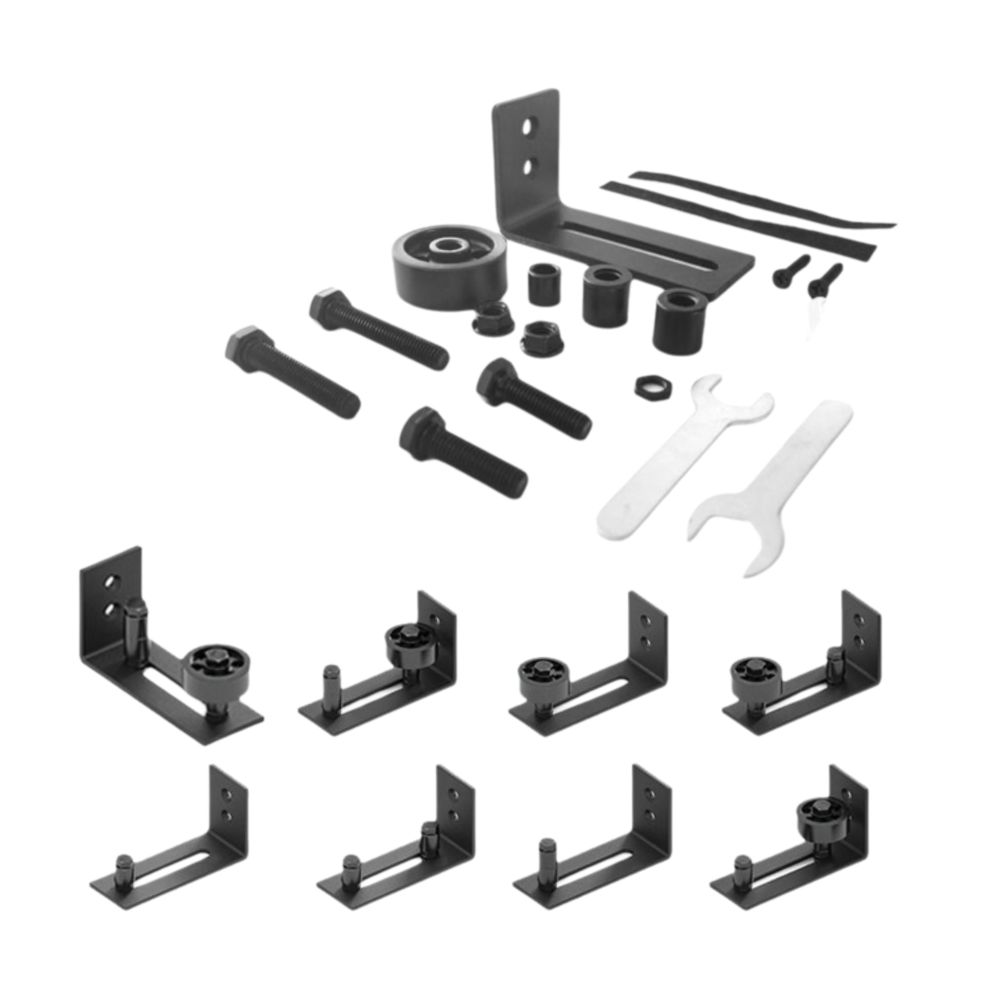 Black Finish Barn Door Floor Guide Flat Bottom Adjustable Roller Stay Roller  Window Rollers