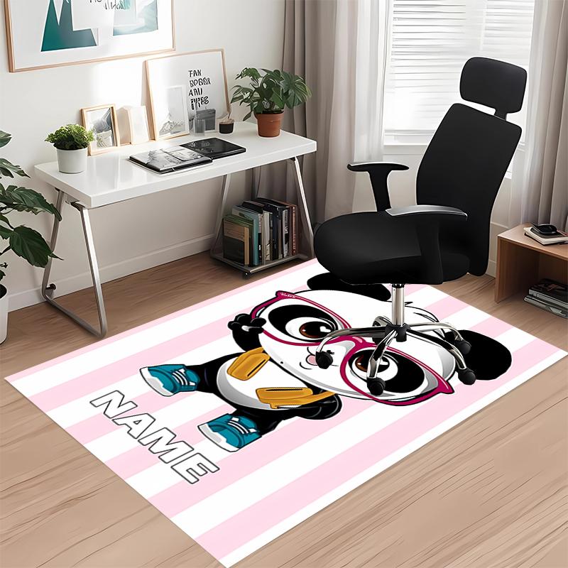 Custom Name Luluca Panda Printed Carpet, for Office Chair Living Room Bedroom Kitchen Room Decor Gifts.