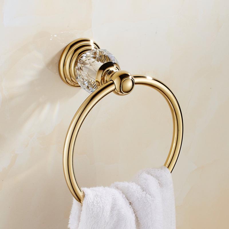 Set Portasciugamani Singolo da Bagno in Acciaio Inossidabile Dorato Senza Foratura