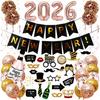 2026 New Year'S Theme Party Decoration New Year'S Day Flag New Year'S Eve Photo Props Paper Flower Balloon Set
