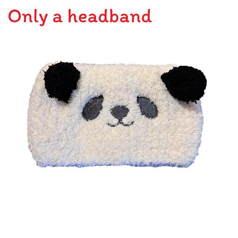 

Autumn Plush Panda Hair Wrap Headband Unisex Wide Band For Hair Styling And Relaxing At Home