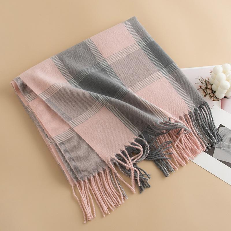Scarf Fresh and Sweet Plaid College Wind Warm Windproof Scarf