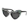 Women Sun Glasses Uv400 Rhinestone Sunglasses Heart Shaped Sunglasses Festive Eye Sunglasses For Parties Daily Outings Light