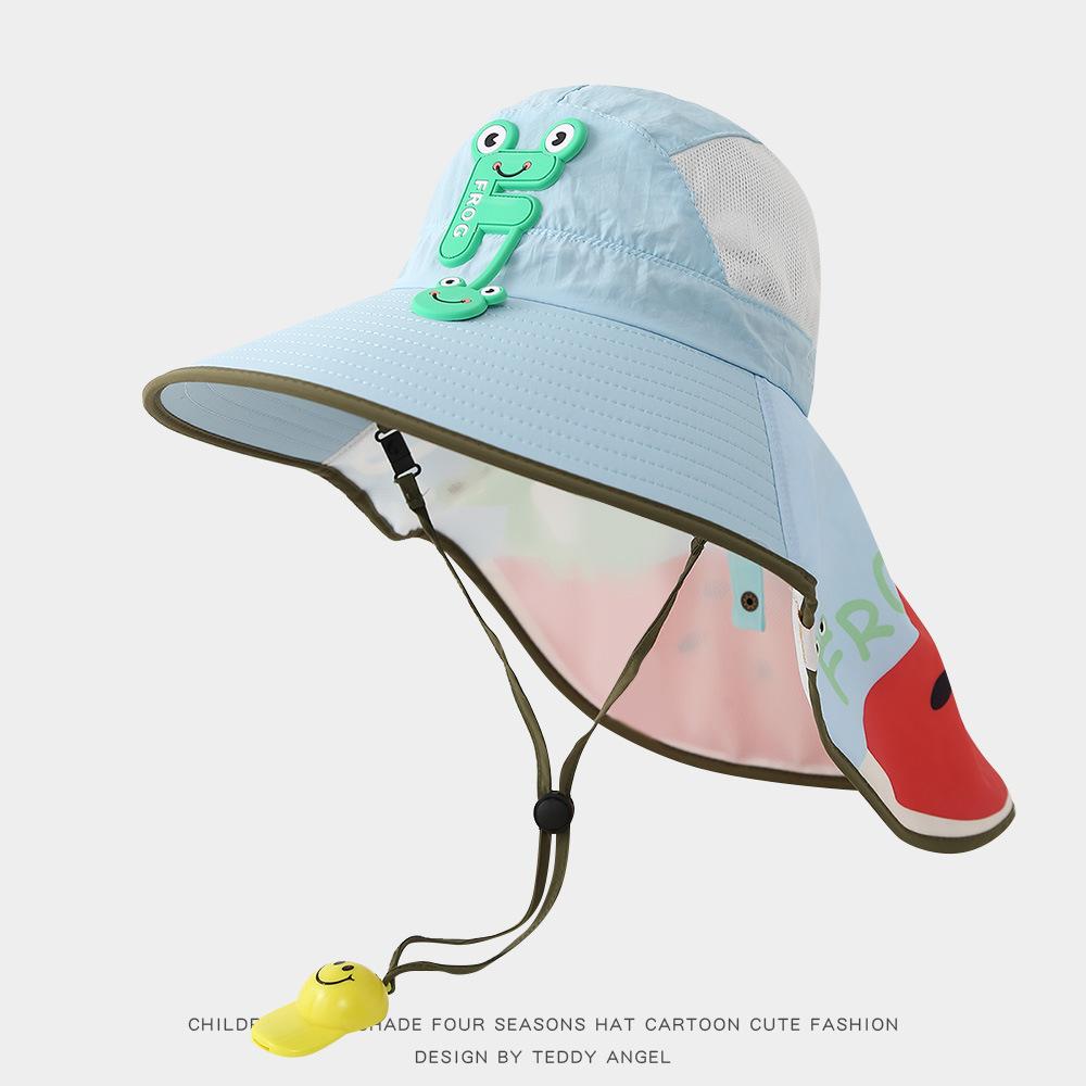 Cappello da Sole Estivo per Bambini, Design a Sciarpa, Tesa Larga, Cappello con Ampia Visiera, Cappello con Protezione UV, Asciugatura Rapida, Traspirante, Sottile, per Esterno, Spiaggia, Pescatore