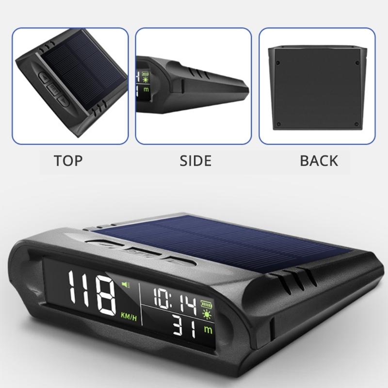 Automotive Solar Powered HUD Display with Automatic Brightness 1000mAh Battery Enhances Safety For Long Distance Drivers