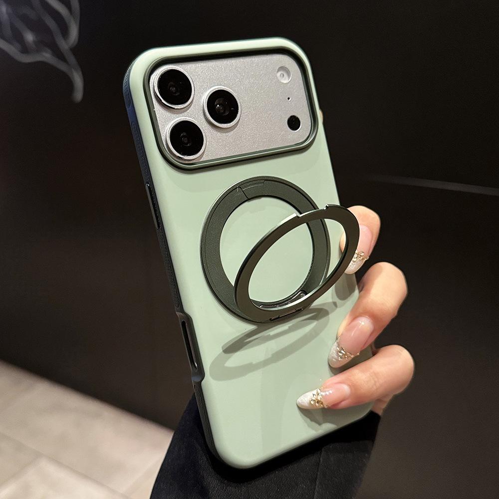 Compatible Magnetic Rotating Bracket iPhone 17 Pro Max Anti-Slip Case with 360-Degree Skin-Feel Apple 16 Protection