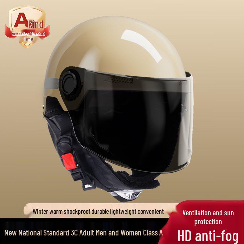 Casco Certificado para Vehículos Eléctricos con Doble Visera para Todas las Estaciones, Calidez Invernal, Adecuado para Hombres y Mujeres