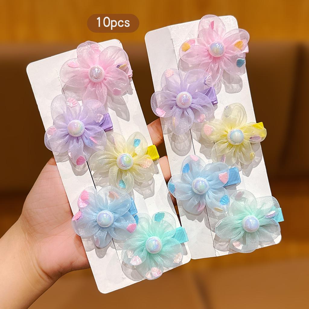 10 Sweet Wind Colored Random Flower Hair Clips Suitable for Daily Use Hair Accessories