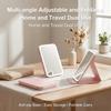 USB Rechargeable Vanity Mirror with Touch Screen, 3 Color LED Lights & Dimming, Portable Folding Makeup Mirror for Home & Travel