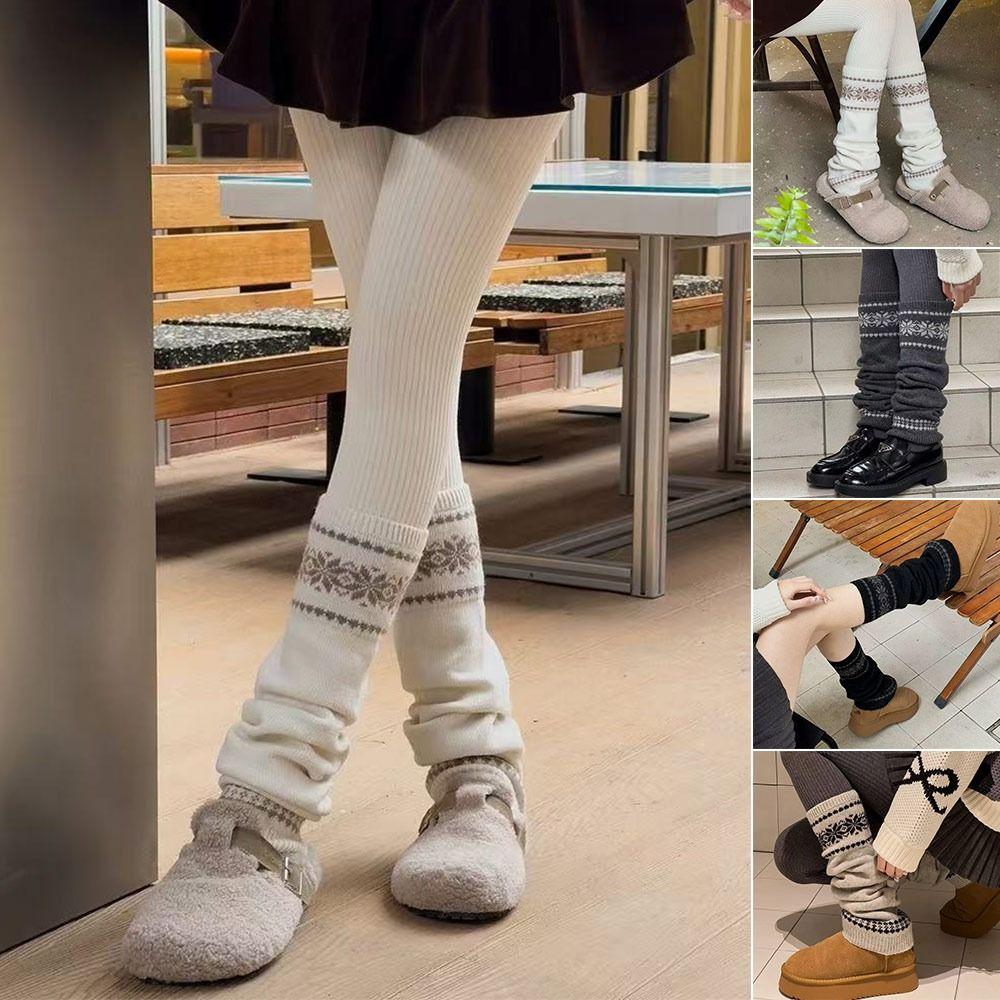 Knitted Leg Warmers Warm Long Socks Casual Knee Socks Autumn Winter