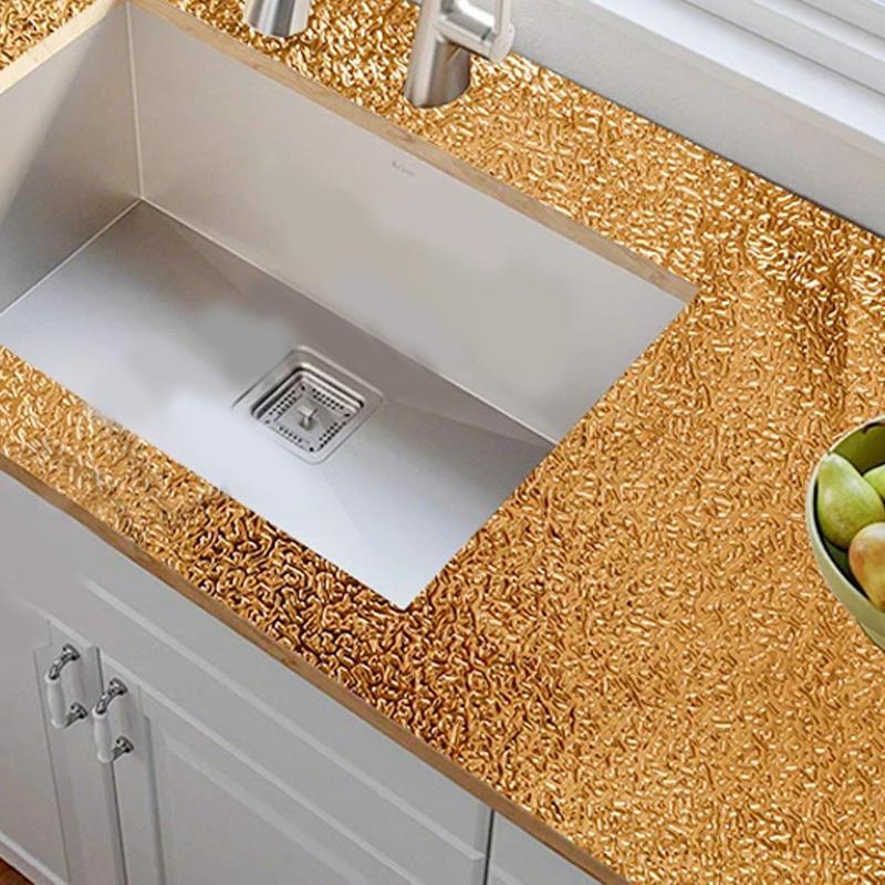 40cmX3/5/10m PVC Stickers Moisture-Proof Wall Paper Mould-Proof Home Kitchen Decor Luxury Wallpaper Waterproof Gold Foil