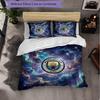Set Lenzuola Manchester City Modello 3 Pezzi Morbida Copripiumino in Microfibra con Federe per Camera da Letto