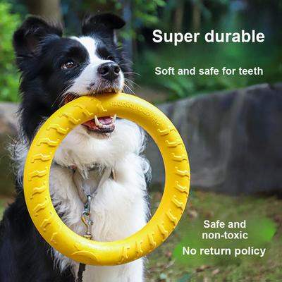 Professional Circle Dog Toys for Aggressive Chewers - Durable Floating Training Toys for Labrador, Golden Retriever, and Border Collie Puppies